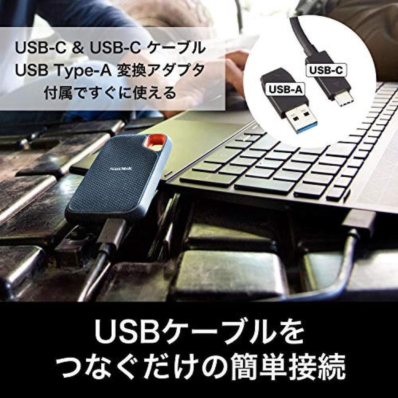 Alt view image 6 of 7 - SanDisk SSD External 4TB USB3.2Gen2 Read up to 1050MB / sec Drip-proof and dust-proof SDSSDE61-4T00-GH25 Extreme Portable SSD V2 Win Mac PS4 PS5 Eco Package