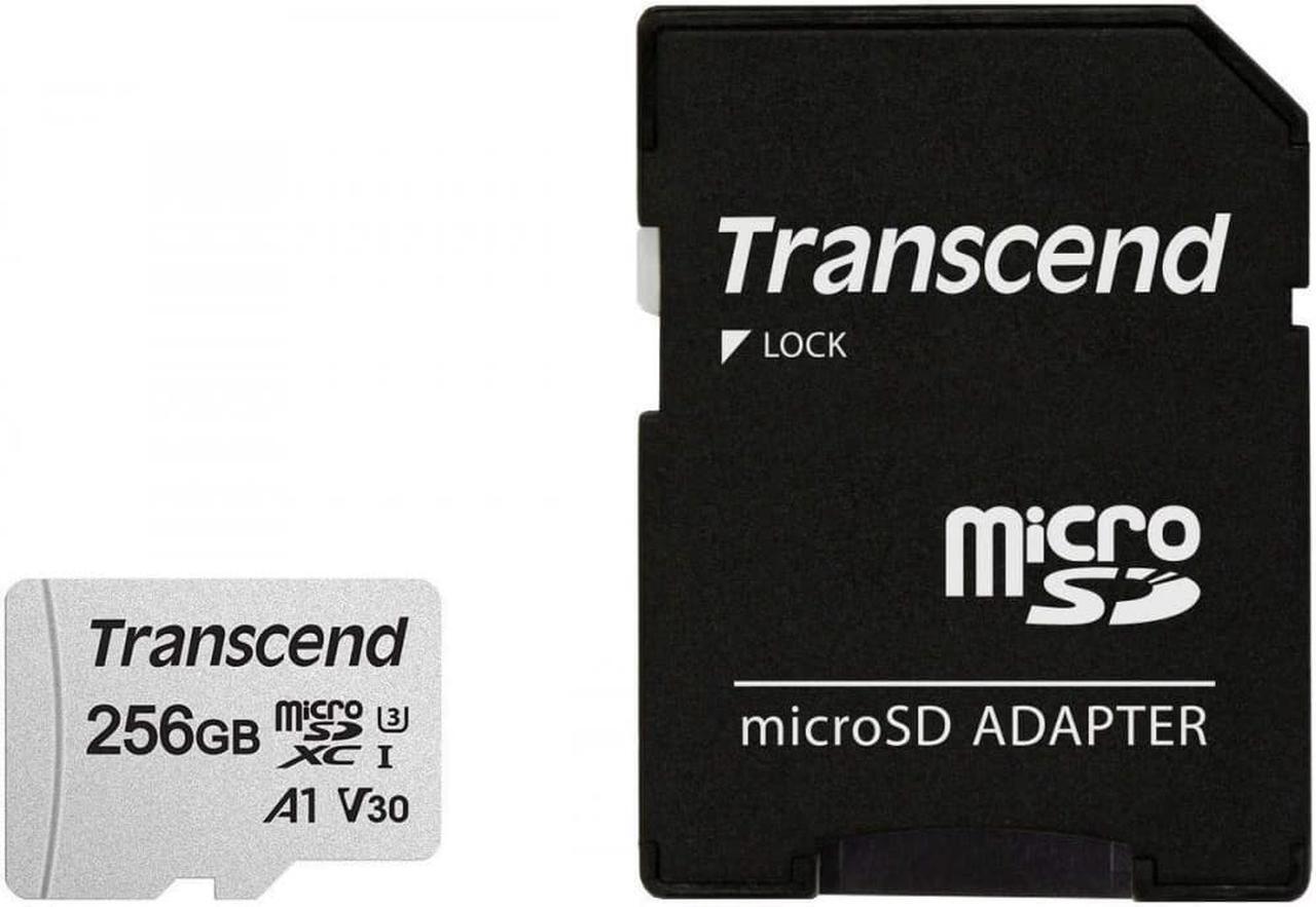 Alt view image 6 of 14 - Transcend 256GB 300S microSDXC CL10 V30 A1 Memory Card with SD Adapter