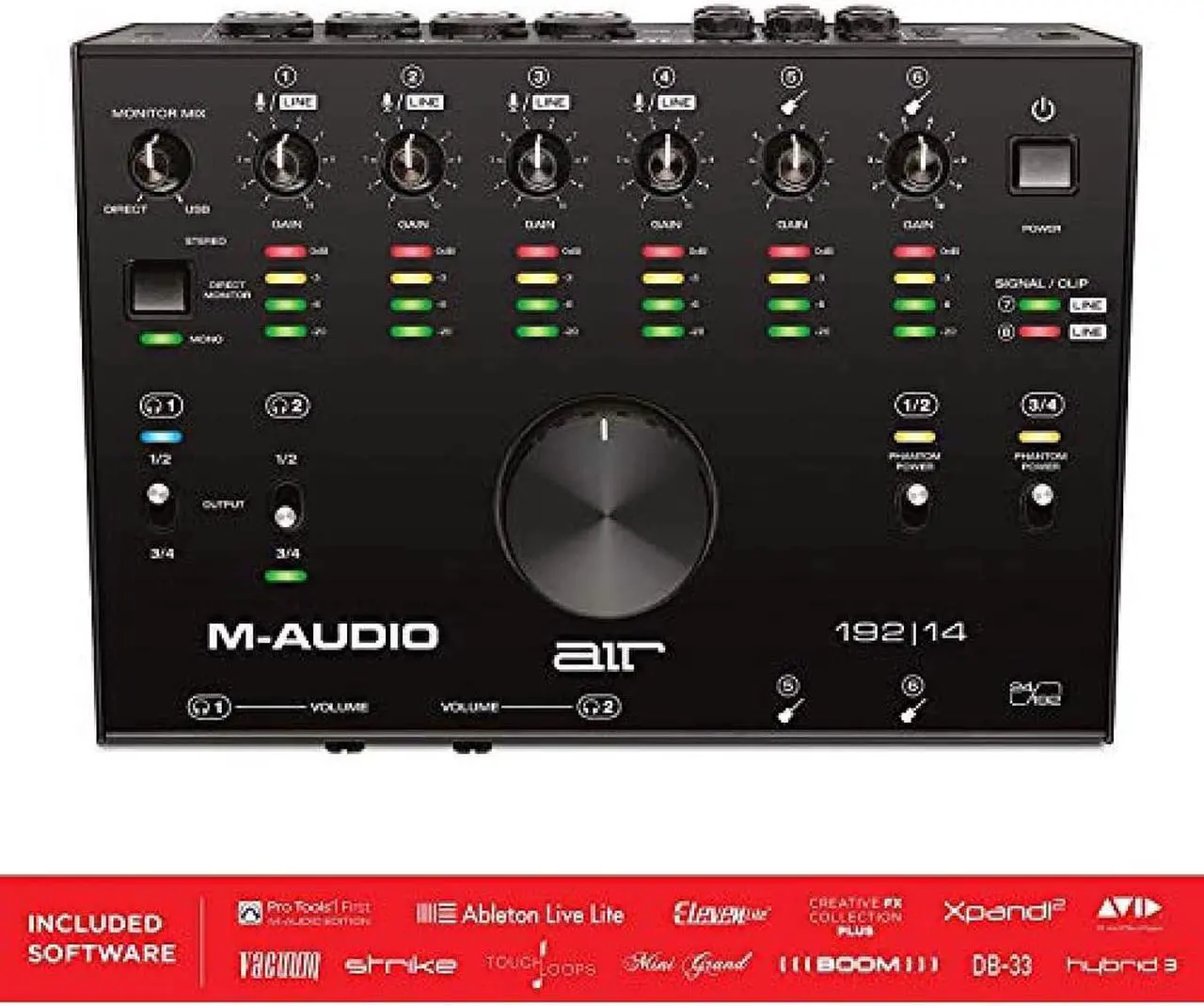 Main image of M-Audio USB / USB-C compatible 8 in / 4 out Audio Interface / MIDI Interface: ProTools First / Ableton Live Lite / Eleven Lite/Avid Effects Collection/AIR Music Tech effects & software sound source in