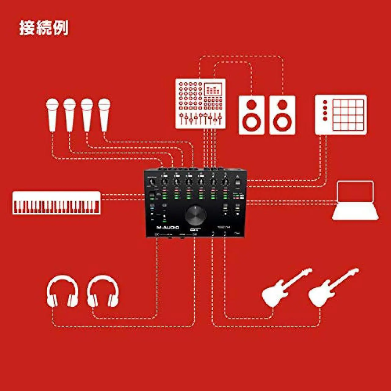 Alt view image 7 of 14 - M-Audio USB / USB-C compatible 8 in / 4 out Audio Interface / MIDI Interface: ProTools First / Ableton Live Lite / Eleven Lite/Avid Effects Collection/AIR Music Tech effects & software sound source in