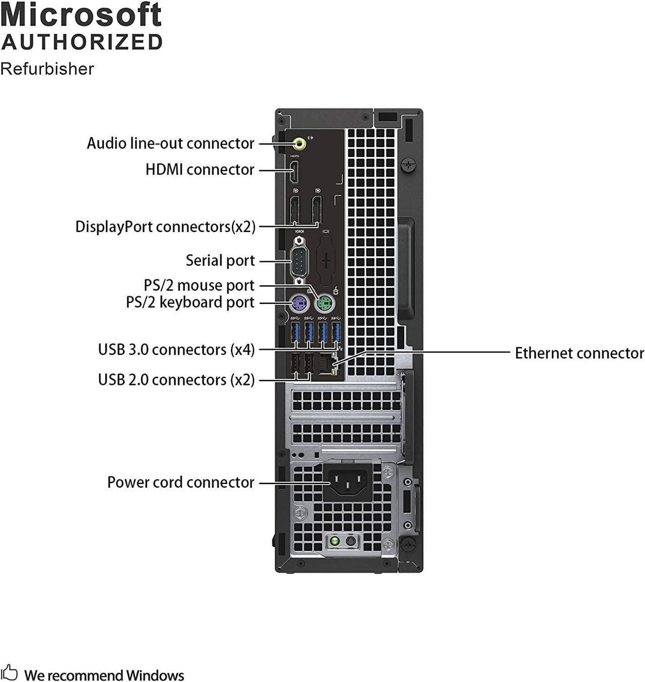 Alt view image 9 of 10 - Dell OptiPlex 5050 SFF PC - Intel Core i5 7500 6th Gen 3.40 GHz 16GB 256GB SSD DVD-RW Windows 10 Pro 64-Bit