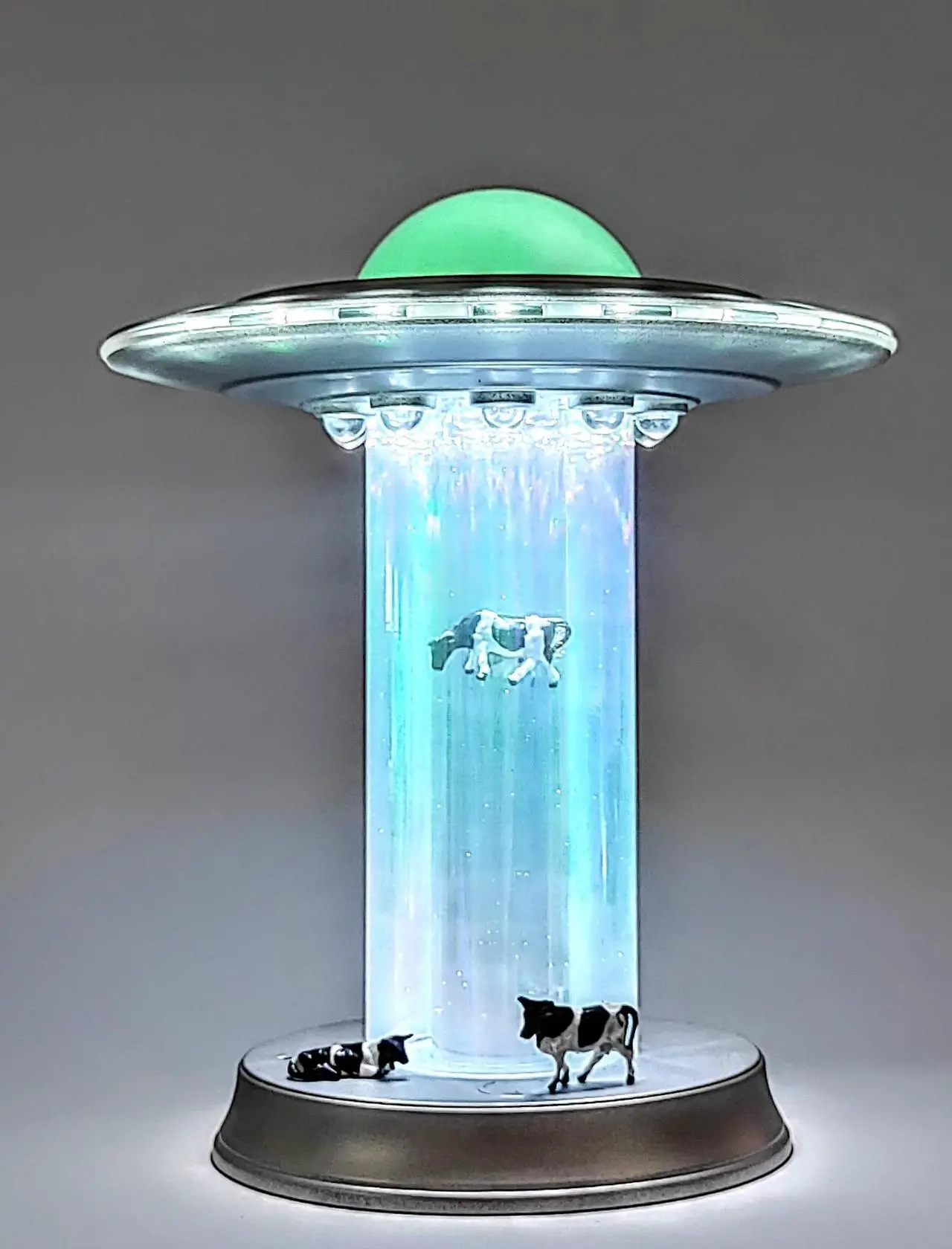 Alt view image 5 of 7 - WAN TAI UFO Model Cow Abduction Alien Decoration Area 51 UFO Lamp Spacecraft Space Lover Living Room Bedroom Shop Decorative Lights Cool Gifts Touch LED Desk Lamp Night Light (Galaxy II)