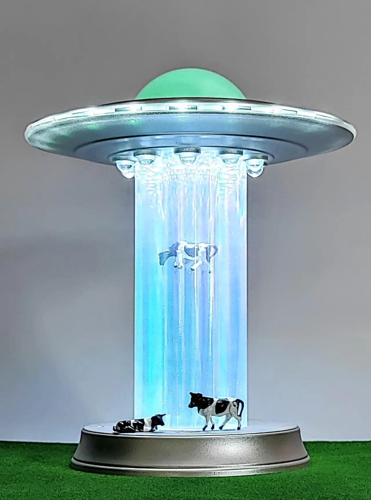 Alt view image 7 of 7 - WAN TAI UFO Model Cow Abduction Alien Decoration Area 51 UFO Lamp Spacecraft Space Lover Living Room Bedroom Shop Decorative Lights Cool Gifts Touch LED Desk Lamp Night Light (Galaxy II)