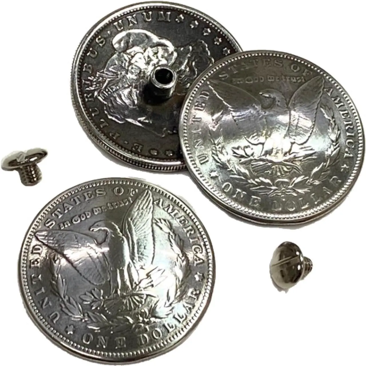 Alt view image 5 of 5 - Toxic Jungle United States One Dollar Decorative Concho, Leather Accessories, Ornament for Leathercraft Saddle/Belt/Saddle Blanket/Hats/Wallet, 1-1/2'' inch(38mm), Set of 2
