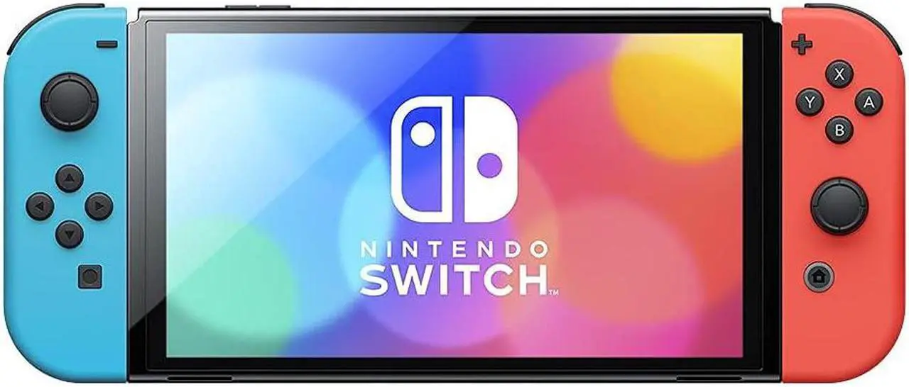 Alt view image 2 of 4 - Nintendo Switch (OLED Model) Joy-Con - Neon Red And Neon Blue | International Spec