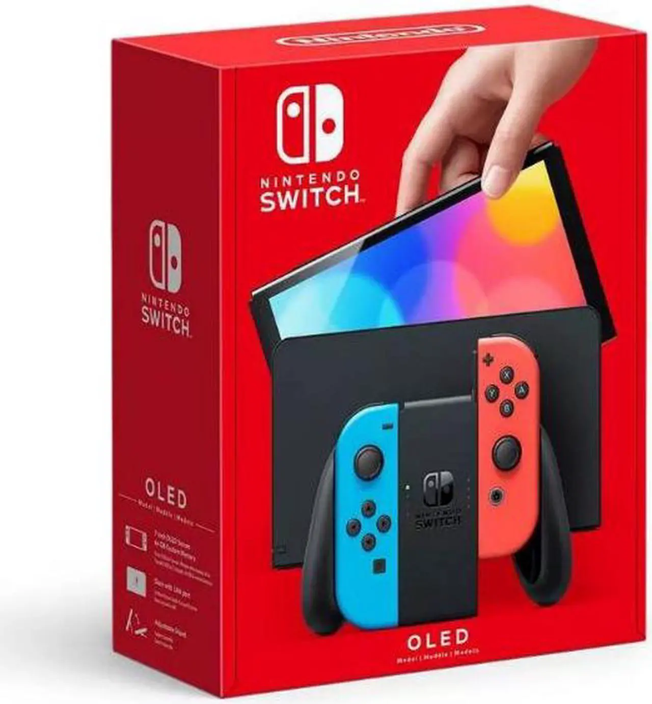 Main image of Nintendo Switch (OLED Model) Joy-Con - Neon Red And Neon Blue | International Spec