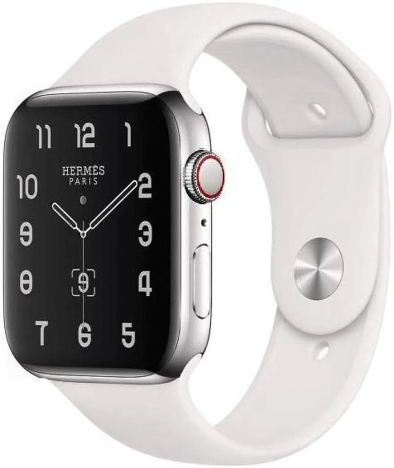 Main image of Apple Watch Hermes Series 5 40mm 32GB | Stainless Steel Silver + White Sport Band - GPS + Cellular