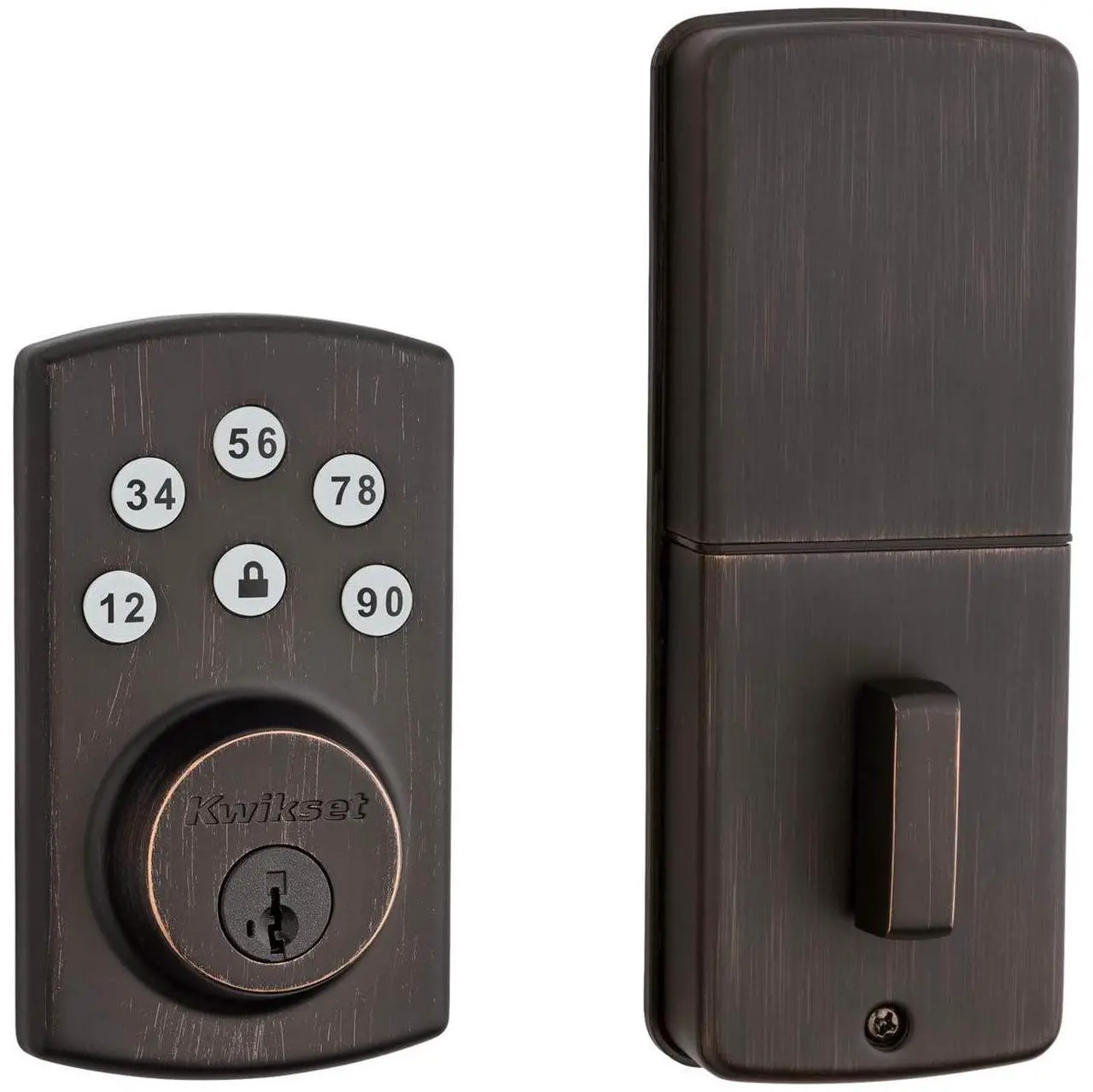 Alt view image 9 of 10 - Kwikset 907 Powerbolt 2.0 Electronic Deadbolt & SmartKey in Venetian Bronze