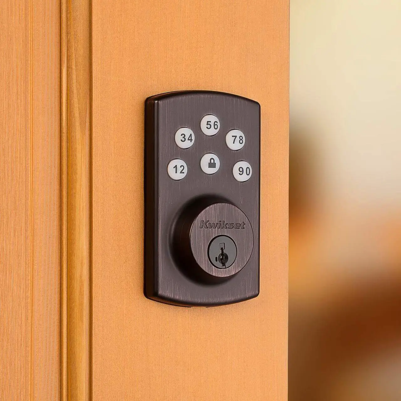 Alt view image 10 of 10 - Kwikset 907 Powerbolt 2.0 Electronic Deadbolt & SmartKey in Venetian Bronze