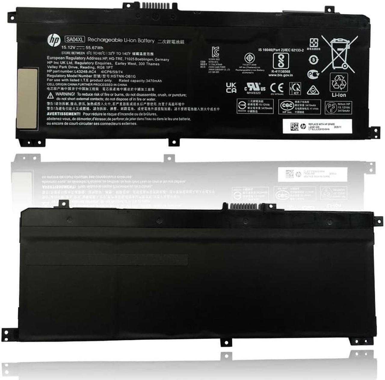 New Genuine OEM HP Battery 55.67WH L43267-005 Envy X360 15-DR 15-DS 15M-DR 15M-DS 15Z-DS 15T-DR 17-CG 17M-CG 17T-CG 15-dr1xxx 15m-ds0011dx 15m-dr0012dx Series L43248-541 HSTNN-OB1G SA04XL