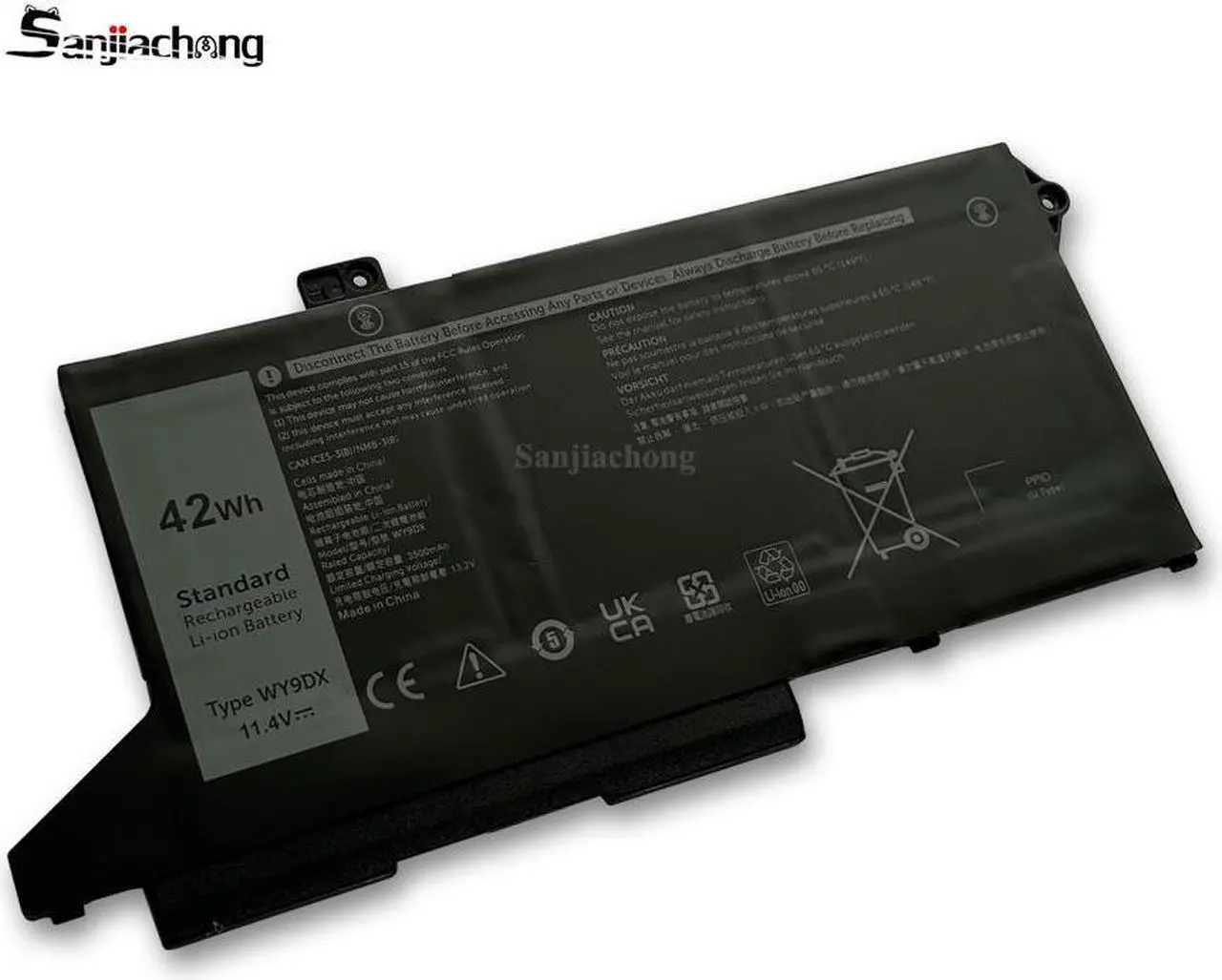 Alt view image 2 of 5 - 42Wh WY9DX Laptop Battery Replacement for Dell Latitude 5420 5520 Precision 15 3560 Series P137G P137G001 P104F P104F001 P104F002 RJ40G 01K2CF 075X16 0WK3F1 0M3KCN 005R42 11.4V 3500mAh 3-Cell