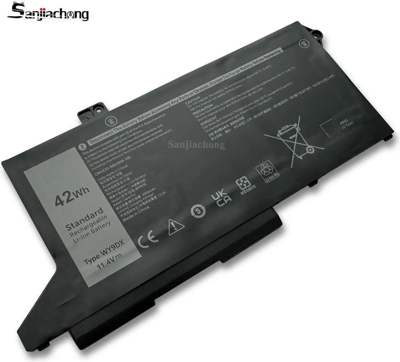 Alt view image 4 of 5 - 42Wh WY9DX Laptop Battery Replacement for Dell Latitude 5420 5520 Precision 15 3560 Series P137G P137G001 P104F P104F001 P104F002 RJ40G 01K2CF 075X16 0WK3F1 0M3KCN 005R42 11.4V 3500mAh 3-Cell