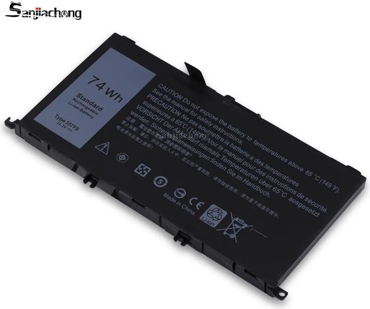 Alt view image 3 of 5 - 74Wh Type 357F9 Battery Replacement for Dell Inspiron 15 7000 Gaming 15 7559 7557 7567 7566 7759 5576 5577 INS15PD 71JF4 071JF4 P57F P65F P65F001 0357F9 0GFJ6 11.1V 11.4V