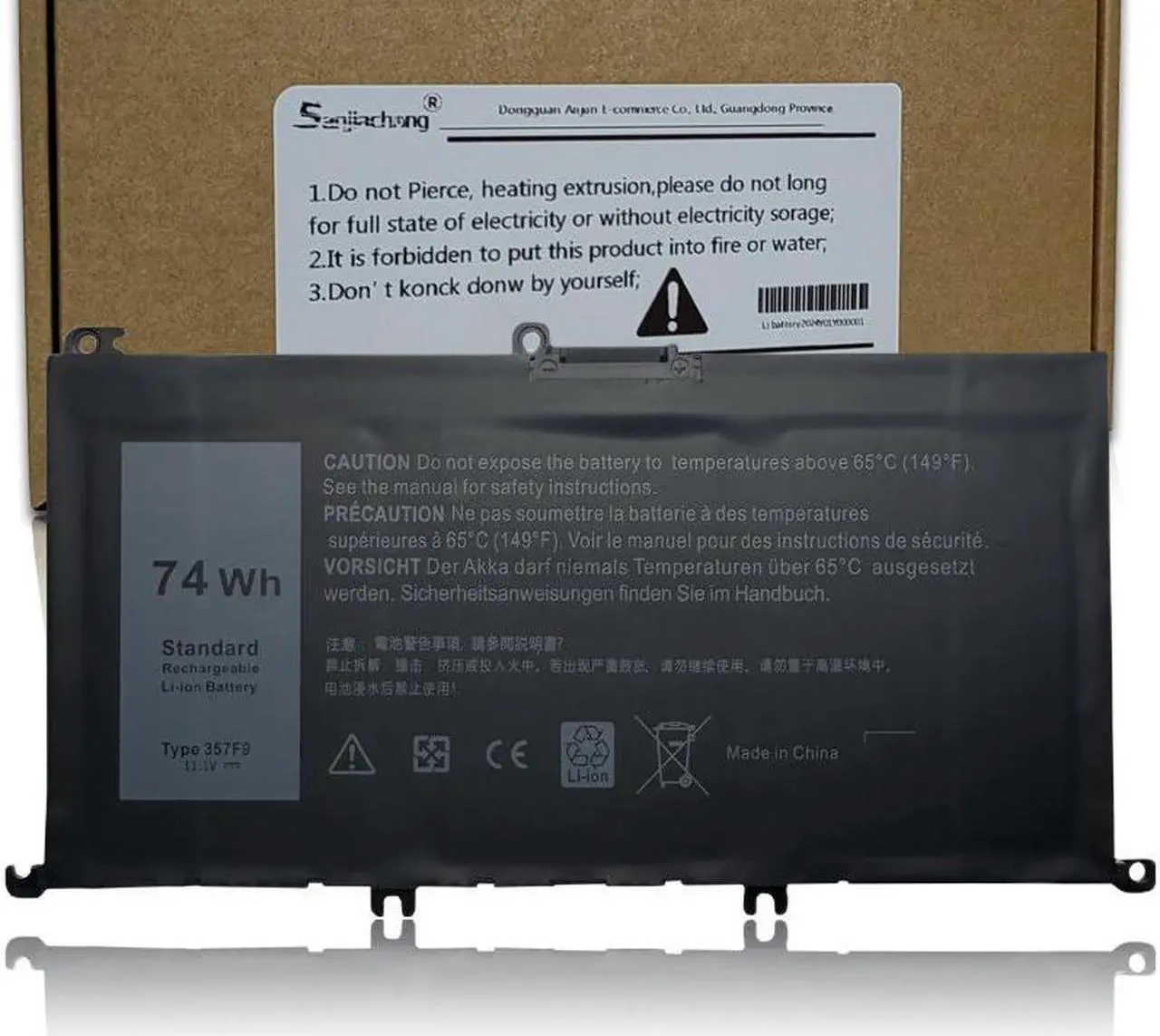 Main image of 74Wh Type 357F9 Battery Replacement for Dell Inspiron 15 7000 Gaming 15 7559 7557 7567 7566 7759 5576 5577 INS15PD 71JF4 071JF4 P57F P65F P65F001 0357F9 0GFJ6 11.1V 11.4V