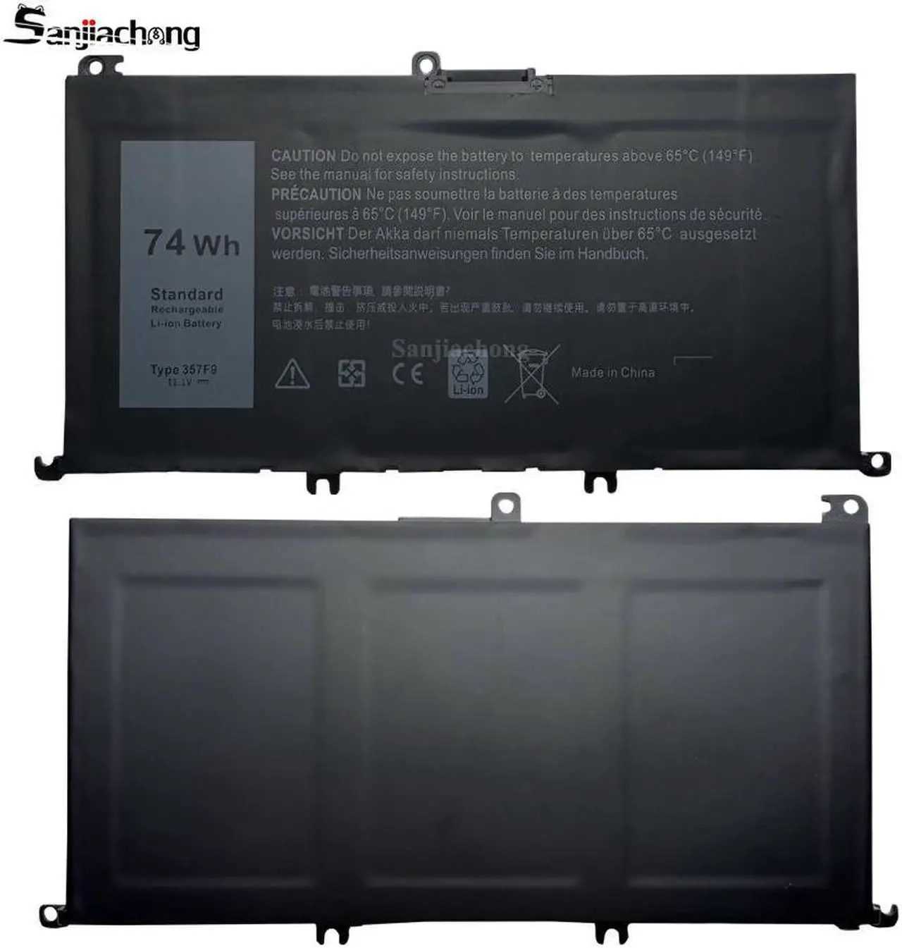 Alt view image 5 of 5 - 74Wh Type 357F9 Battery Replacement for Dell Inspiron 15 7000 Gaming 15 7559 7557 7567 7566 7759 5576 5577 INS15PD 71JF4 071JF4 P57F P65F P65F001 0357F9 0GFJ6 11.1V 11.4V