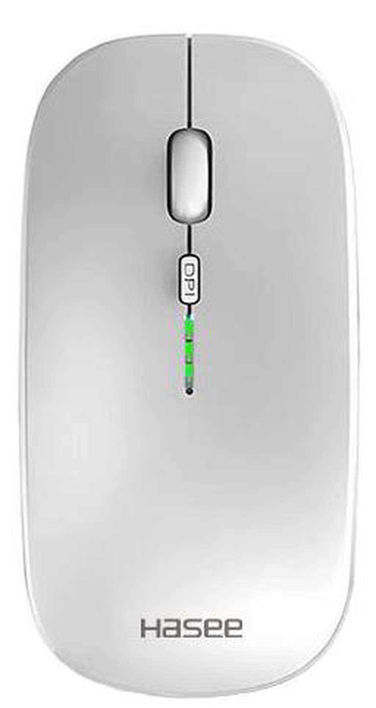 Main image of Hasee M512 Wireless Mouse, Rechargeable Silent Portable USB Optical 2.4G Wireless Bluetooth Two Mode Computer Mice with USB Receiver(silver),3 Adjustable DPI Levels for Notebook, PC, Laptop, iPad, Mac