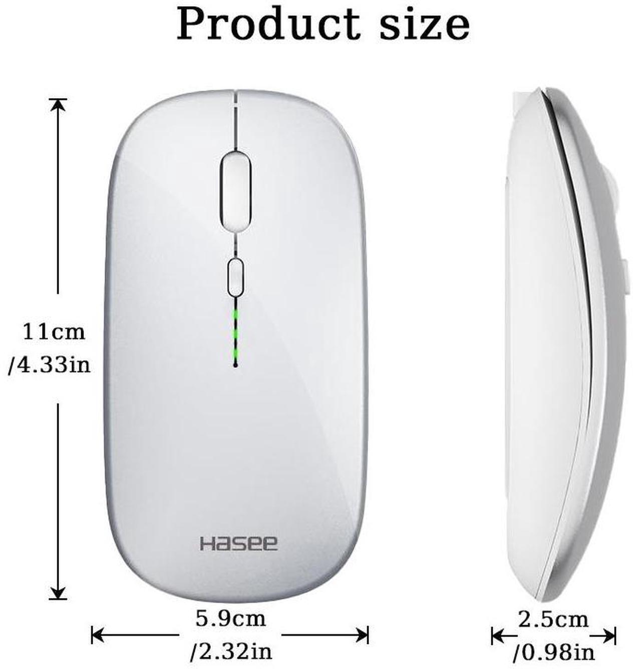 Alt view image 7 of 7 - Hasee M512 Wireless Mouse, Rechargeable Silent Portable USB Optical 2.4G Wireless Bluetooth Two Mode Computer Mice with USB Receiver(silver),3 Adjustable DPI Levels for Notebook, PC, Laptop, iPad, Mac