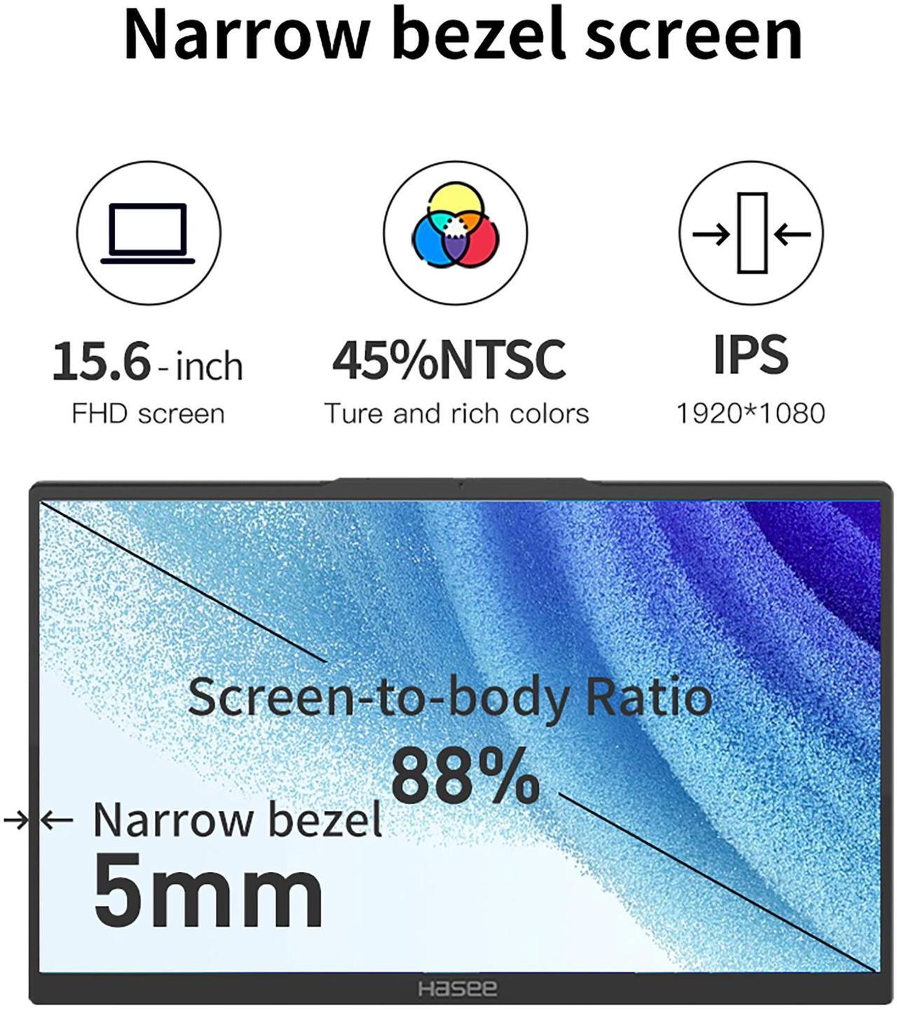 Alt view image 6 of 7 - Hasee X5 15.6 laptop computer  Intel core i9-12900H, Intel® UHD Graphics , 16G LPDDR5 RAM, 512G NVMe PCIe4.0 SSD, 15.6'' Windows 11 Home WIFI6, BT5.2, Silvery, A Metal