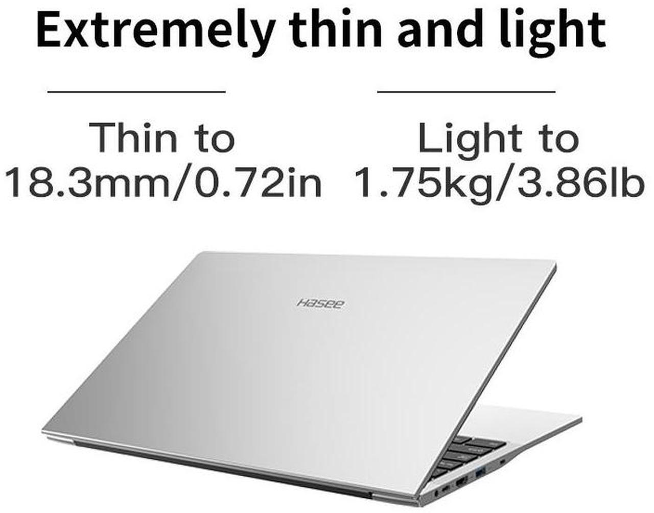 Alt view image 3 of 7 - Hasee X5 15.6 laptop computer  Intel core i9-12900H, Intel® UHD Graphics , 16G LPDDR5 RAM, 512G NVMe PCIe4.0 SSD, 15.6'' Windows 11 Home WIFI6, BT5.2, Silvery, A Metal