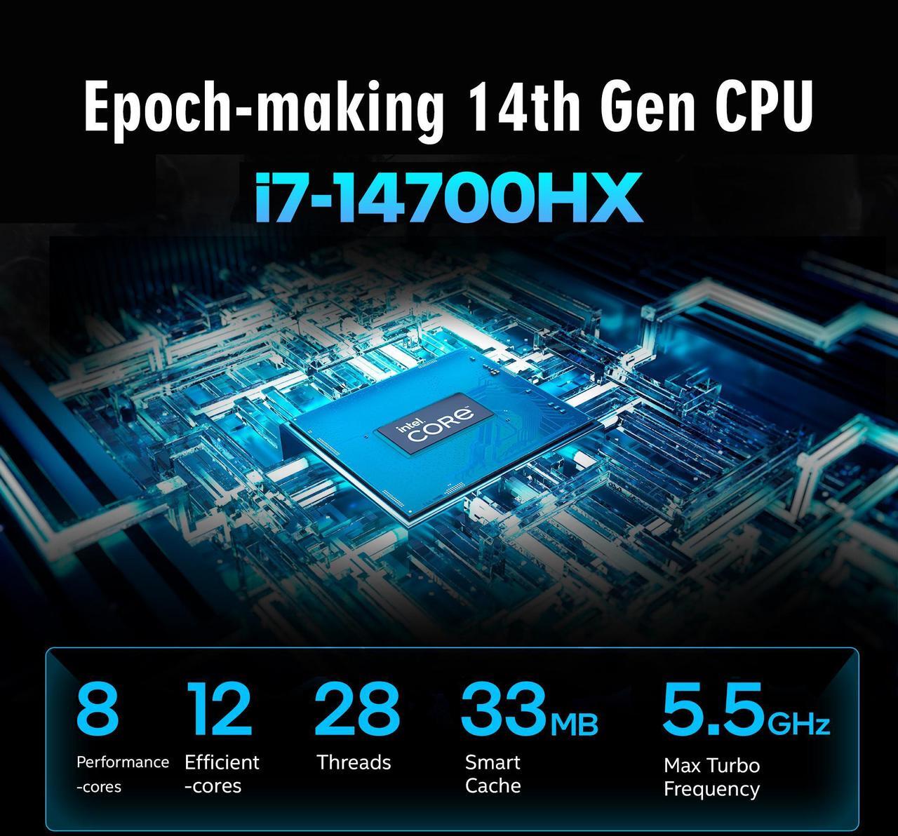 Alt view image 4 of 7 - Hasee T8 Pro-16'' GeForce RTX 5070 Ti Laptop GPU, Intel i7-14700HX-5.5GHz, AI Ready Gaming Laptop, 32GB DDR5 RAM, 1TB SSD, 16'' 300Hz QHD+ 100%sRGB IPS, RGB KB, WiFi7,BT5.4,Win11 Home