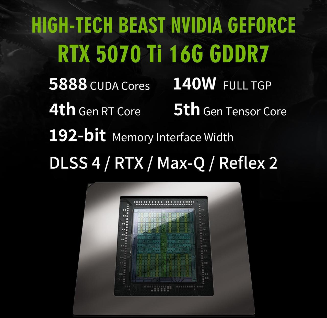 Alt view image 3 of 7 - Hasee T8 Pro-16'' GeForce RTX 5070 Ti Laptop GPU, Intel i7-14700HX-5.5GHz, AI Ready Gaming Laptop, 32GB DDR5 RAM, 1TB SSD, 16'' 300Hz QHD+ 100%sRGB IPS, RGB KB, WiFi7,BT5.4,Win11 Home