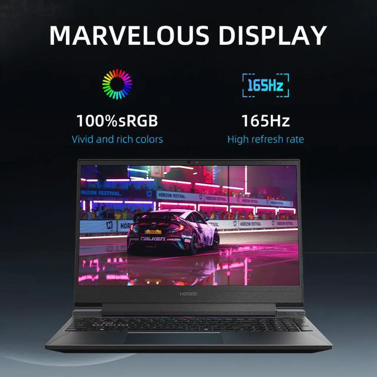 Alt view image 4 of 7 - Hasee S8 (15.6'', i7-13620H, RTX5060), Gaming Laptop, i7-13620H 4.9GHz, 16G DDR5 RAM, 1TB NVMe PCIe4.0 SSD, RTX5060 8G GDDR7, 15.6'' 165Hz  IPS Display, Backlit KB, WF6,BT5.4, Win11, Desert Black