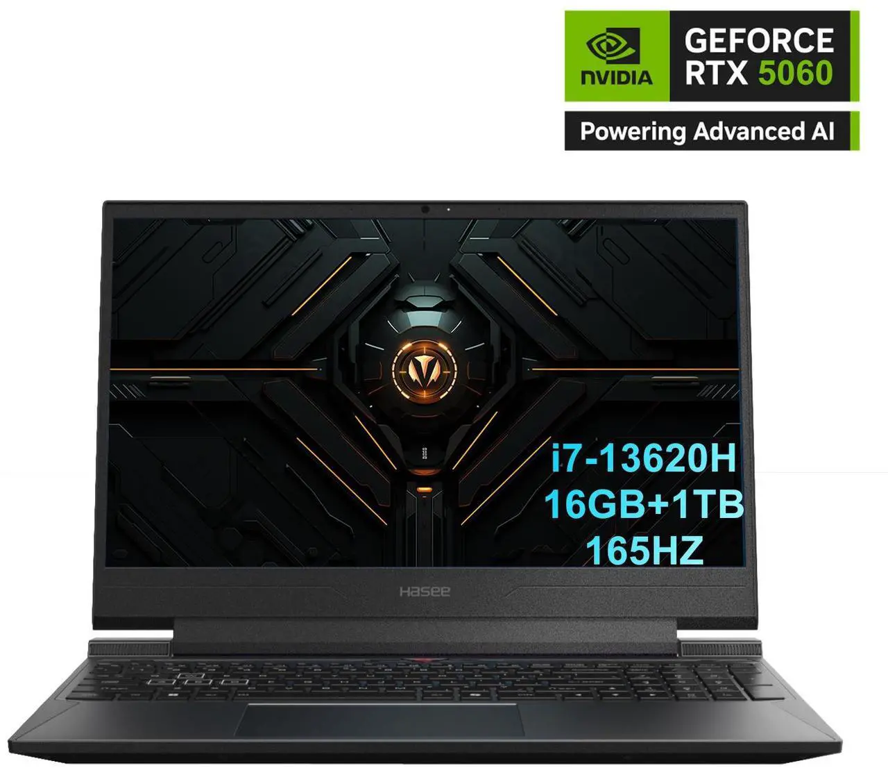 Main image of Hasee S8 (15.6'', i7-13620H, RTX5060), Gaming Laptop, i7-13620H 4.9GHz, 16G DDR5 RAM, 1TB NVMe PCIe4.0 SSD, RTX5060 8G GDDR7, 15.6'' 165Hz  IPS Display, Backlit KB, WF6,BT5.4, Win11, Desert Black