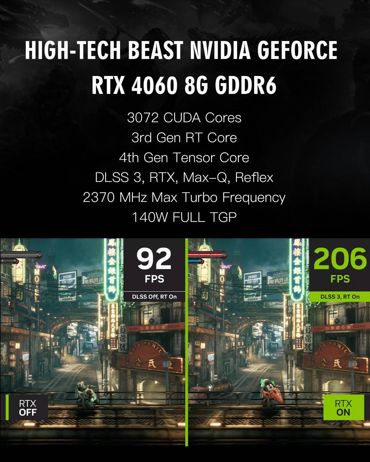 Alt view image 3 of 7 - Hasee Z8 (15.6'', i7-12650H, RTX4060), Gaming Laptop, i7-12650H 4.7GHz, 16G DDR5 RAM, 512G NVMe PCIe4.0 SSD, RTX4060 8G GDDR6, 15.6'' QHD 165Hz 100%sRGB Display, RGB KB, WF6, BT5.2, Win11, Ore Black