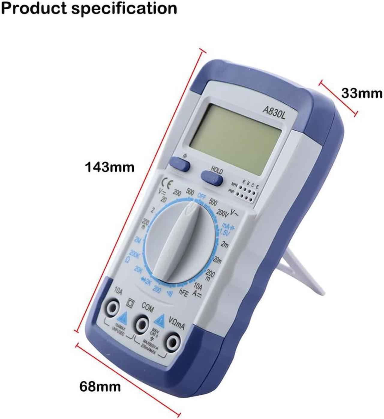 Alt view image 3 of 6 - A830L Tester multimeter Voltage Diode Freguency Multitester Handheld Volt digital multimeter profesional Test Current Ohmmeter