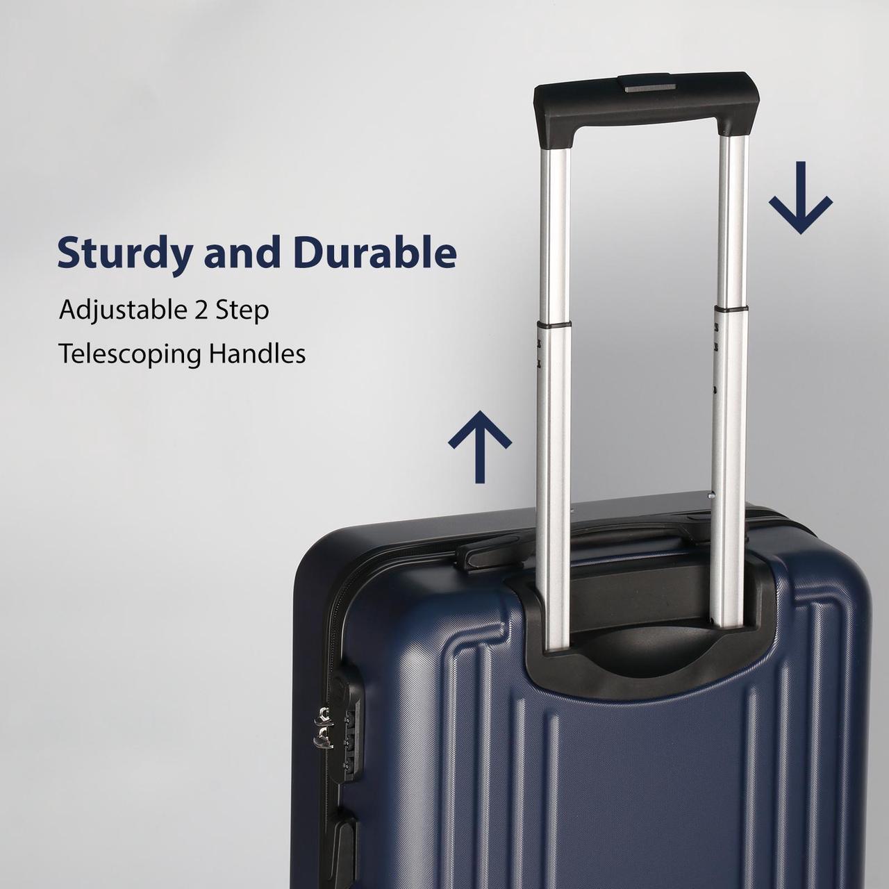 Alt view image 5 of 7 - SKYTREE Luggage 3 Piece Set, ABS Hardshell Suitcase Set With Scratch-Resistant Surface, Four Multi-directional Wheels, Light weight Carry On, 18in22in26in