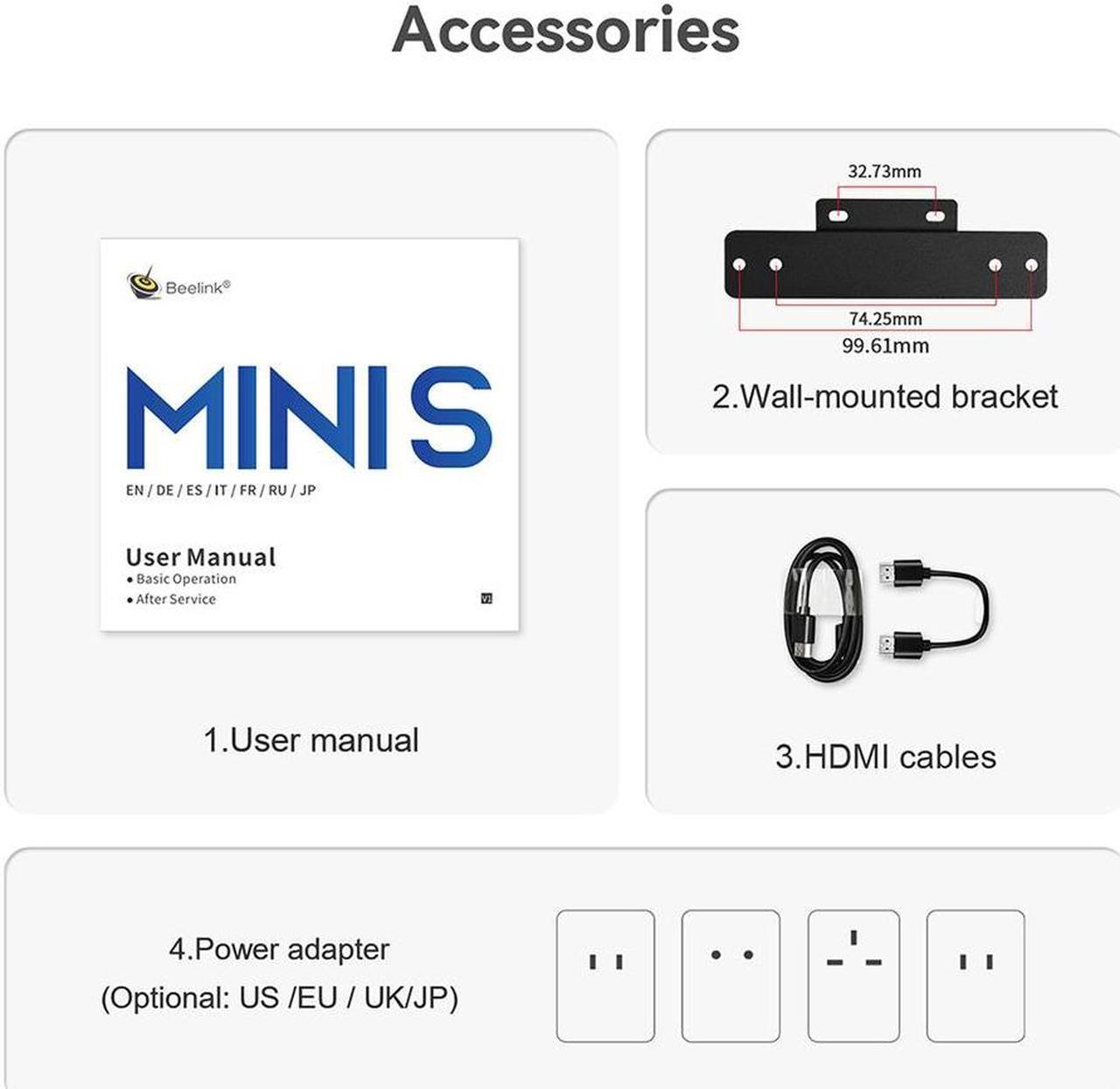 Alt view image 7 of 7 - Beelink MINI S12 PRO N100 up to 3.4Ghz Mini PC RAM 16GB SSD 500GB DDR4 3200MHz Dual HDMI 4K 60HZ 4 Core WIndows 11 Official Desktop Computers