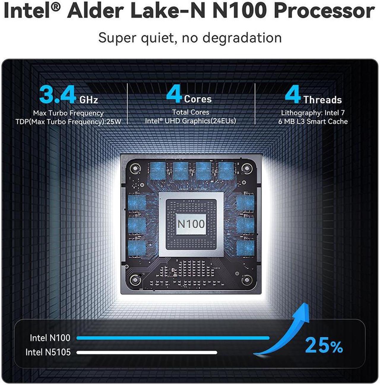 Alt view image 4 of 7 - Beelink MINI S12 PRO N100 up to 3.4Ghz Mini PC RAM 16GB SSD 500GB DDR4 3200MHz Dual HDMI 4K 60HZ 4 Core WIndows 11 Official Desktop Computers