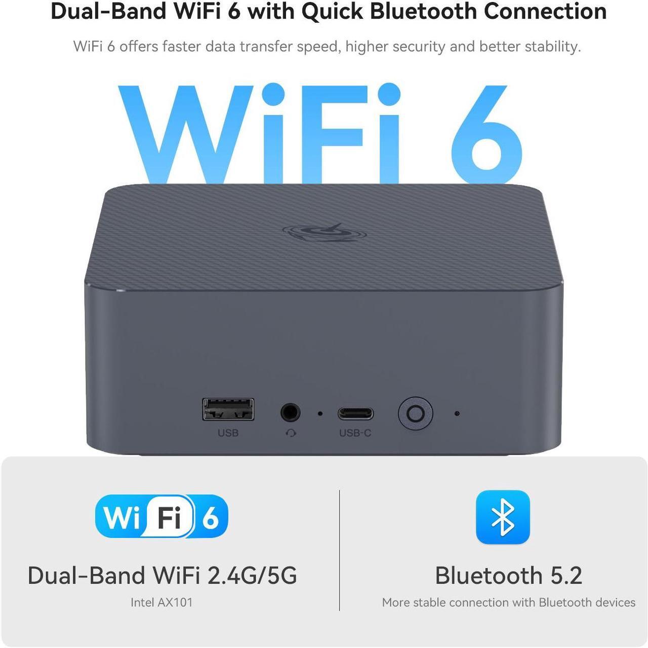 Alt view image 3 of 7 - Beelink EQi12 Mini PC Intel Core i3-1220P 10C/12T Up To 4.4GHz 24GB LPDDR5 RAM 500GBSSD WIFI6 BlueTooth5.2 Windows11 Mini Desktop Computer Dual LAN Home Office