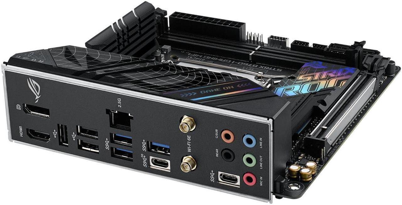 Alt view image 3 of 10 - ASUS ROG Strix B760-I Gaming WiFi Intel B760(13th and 12th Gen) LGA 1700 mini-ITX motherboard, 8 + 1 power stages, DDR5 up to 7600 MT/s, PCIe 5.0, two M.2 slots, WiFi 6E, USB 3.2 Gen 2x2 Type-C