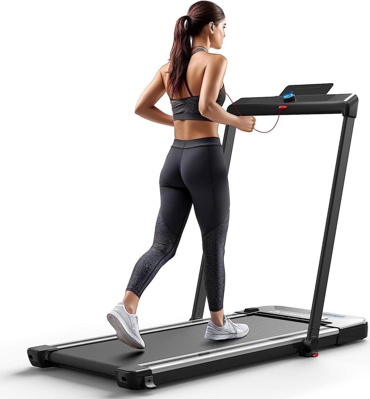 Main image of Coolhut Under Desk Treadmill, Walking Pad 3 in 1 Folding Treadmill, Walking Jogging Treadmills for Home Office, 2.5HP Low-Noise Treadmill LED Display and Knob Speed Adjustment Silver