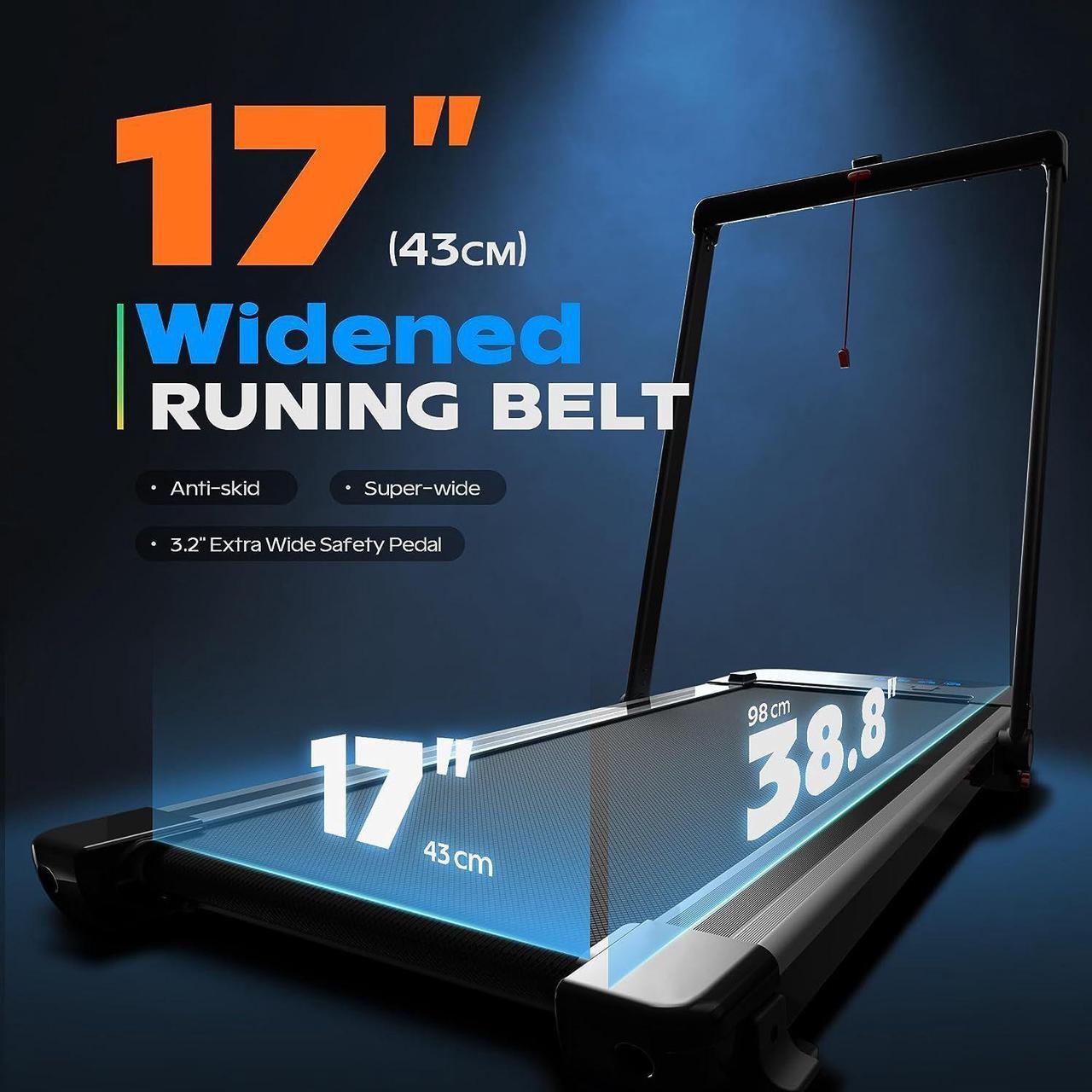Alt view image 3 of 7 - Coolhut Under Desk Treadmill, Walking Pad 3 in 1 Folding Treadmill, Walking Jogging Treadmills for Home Office, 2.5HP Low-Noise Treadmill LED Display and Knob Speed Adjustment Silver