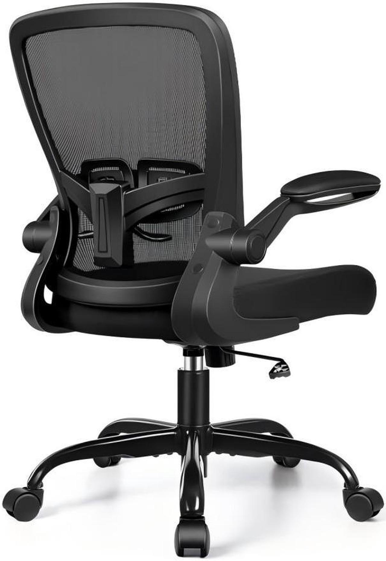 FelixKing Office Chair, Ergonomic Desk Chair with Adjustable Height and Lumbar Support Swivel Lumbar Support Desk Computer Chair with Flip up Armrests for Conference Room (Black)