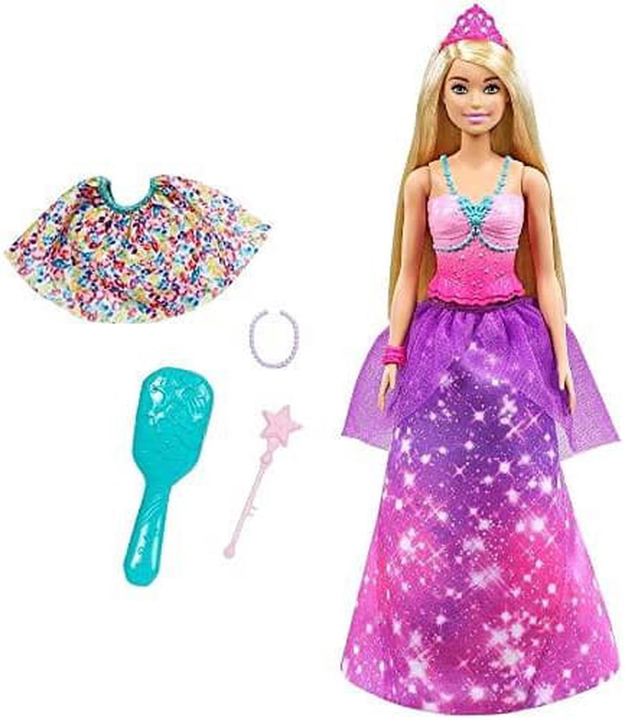 Alt view image 4 of 8 - Barbie Dreamtopia 2-in-1 Princess to Mermaid Fashion Transformation Doll (Blonde, 11.5-in) with 3 Looks and Accessories, for 3 to 7 Year Olds