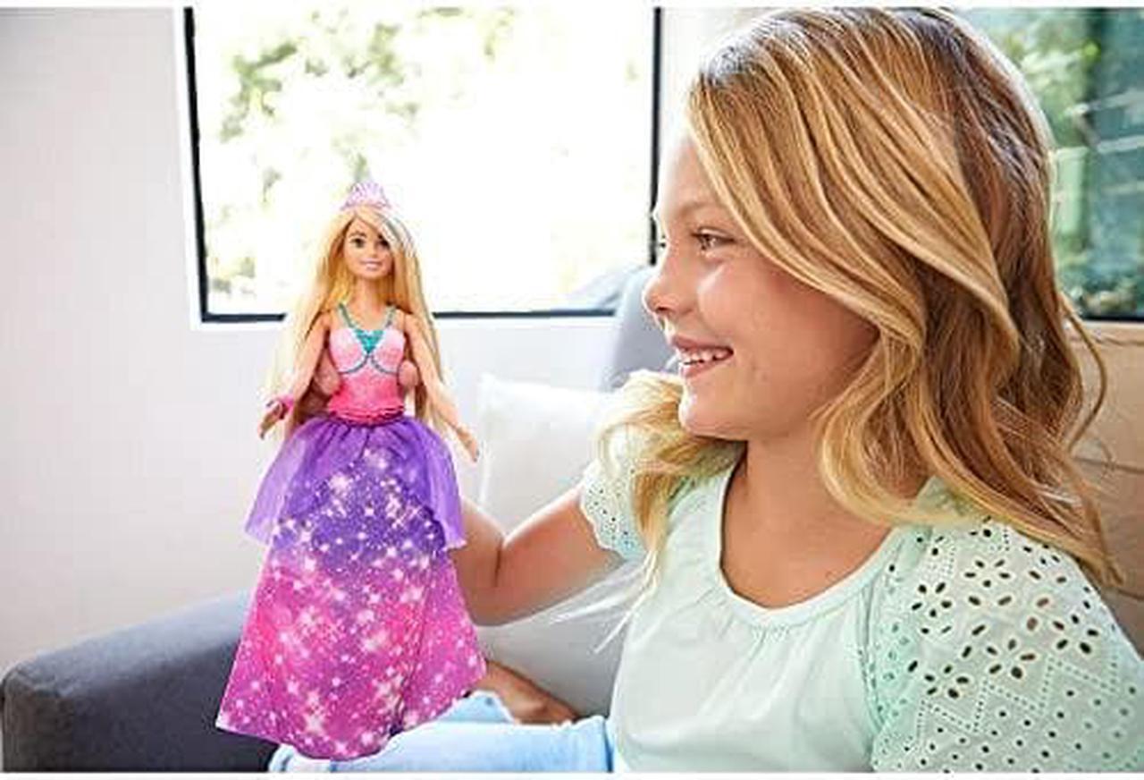 Alt view image 8 of 8 - Barbie Dreamtopia 2-in-1 Princess to Mermaid Fashion Transformation Doll (Blonde, 11.5-in) with 3 Looks and Accessories, for 3 to 7 Year Olds