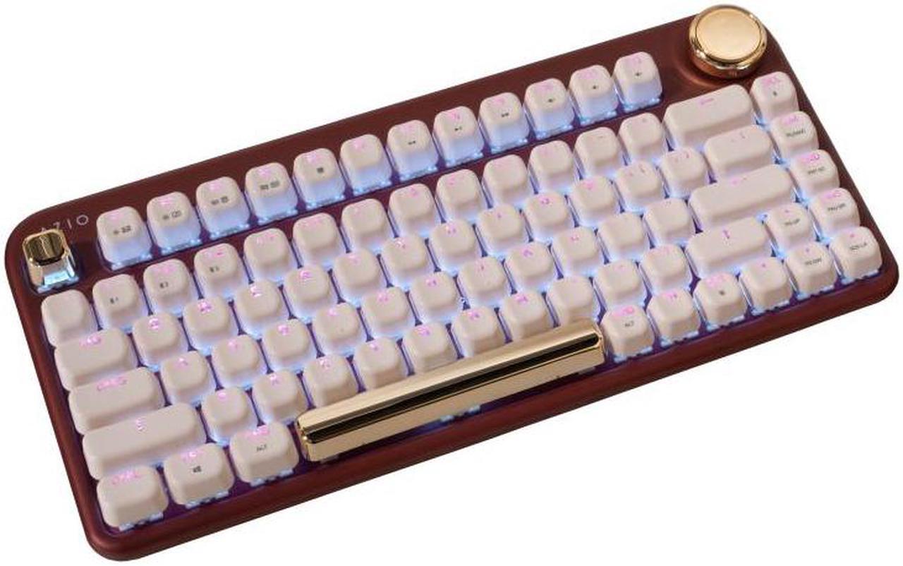 Alt view image 15 of 17 - AZIO IZO Wireless Bluetooth Mechanical Keyboard Baroque Rose