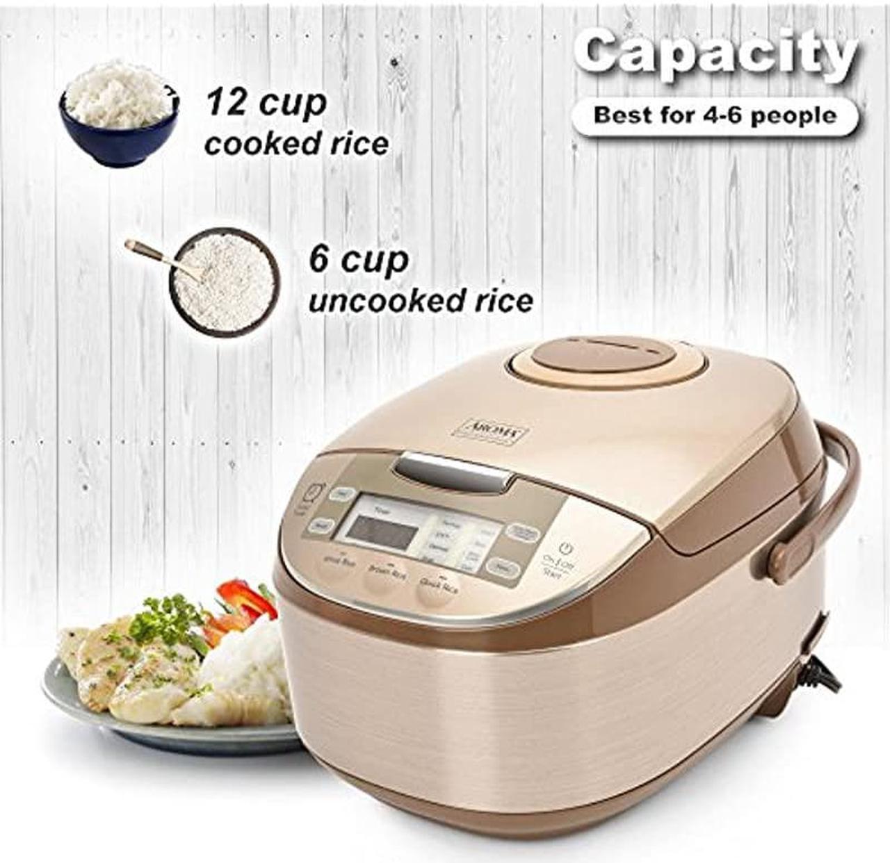 Alt view image 6 of 6 - Aroma Housewares ARC-6106 Aroma Professional 6 Cups Uncooked Rice, Slow Cooker, Food Steamer, MultiCooker, Champagne