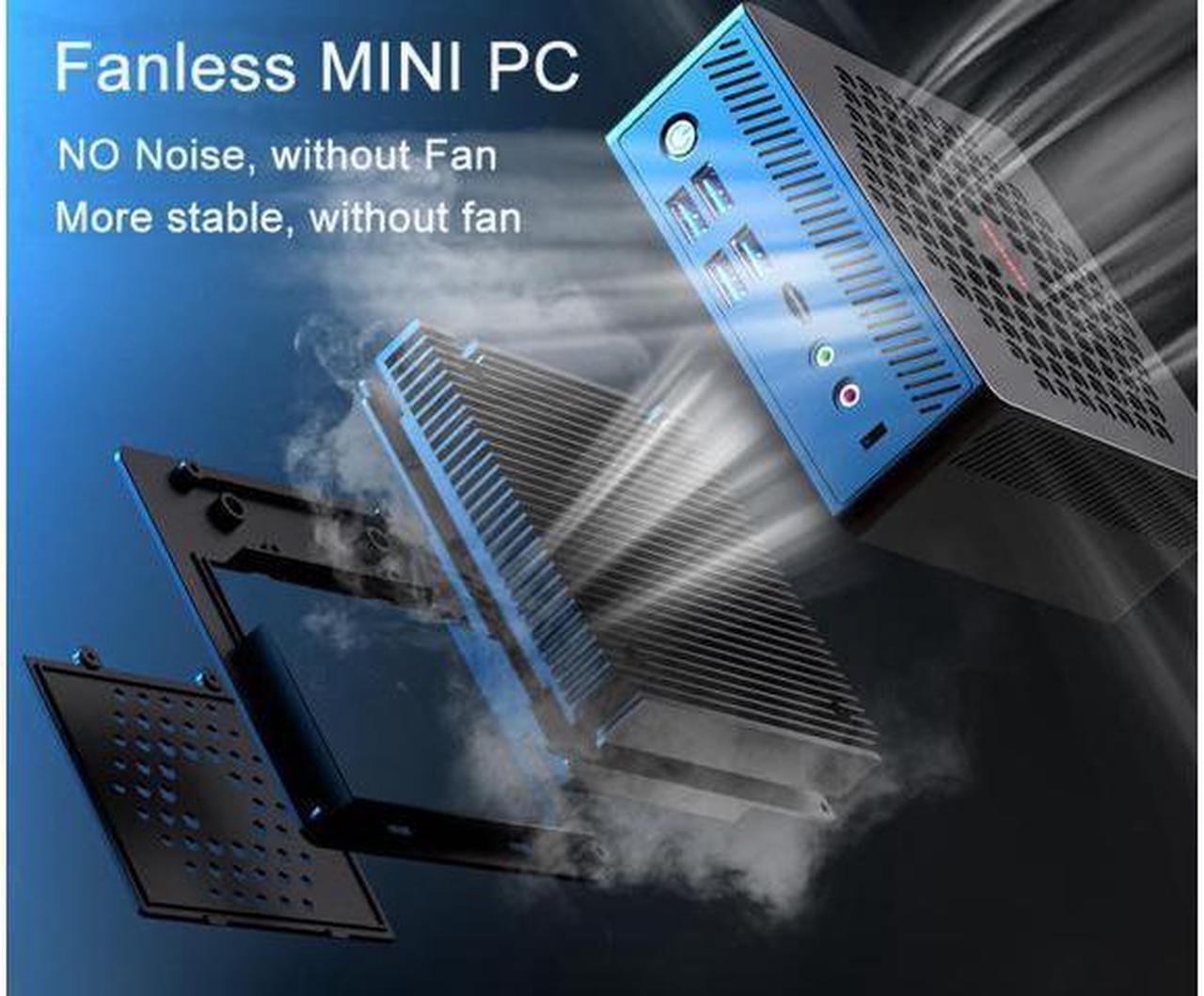 Alt view image 2 of 6 - NEOSMAY Fanless Thin Client,PentiumN200 CPU(Upto 3.7GHz,TDP 6W),32GB DDR4 RAM 512GB NVME SSD,Dual Ethernet,Home/Office/Business,WiFi ax,BT5.2,4K Triple Display(VGA+HDMI+DP),Micro SD,USB3.2,VESA mounts