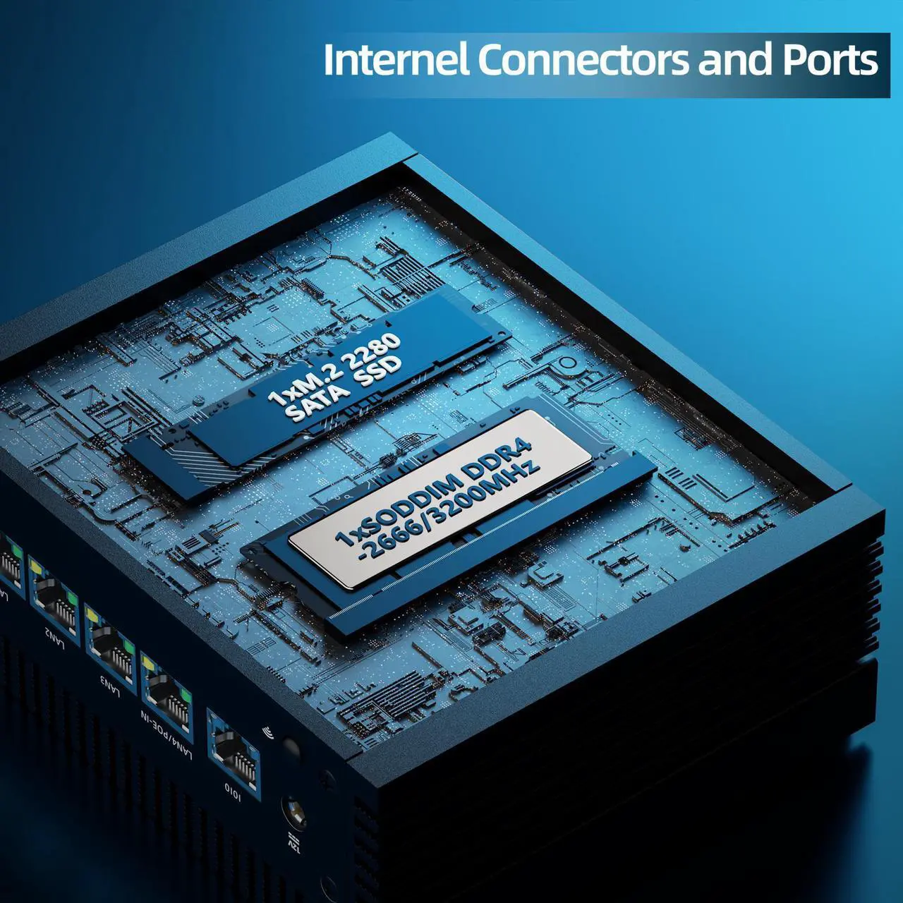 Alt view image 4 of 6 - N100 mini PC home Firewall Appliance, fanless mini pc,pfsense router,4 LAN compute,PoE IN, I225 2.5GbE,5G/4G SIM slot,1xRJ45 COM,1xUSB-C,5xUSB,HD+DP,12th Gen CPU mini pc,8GB DDR4,128GB SATA SSD