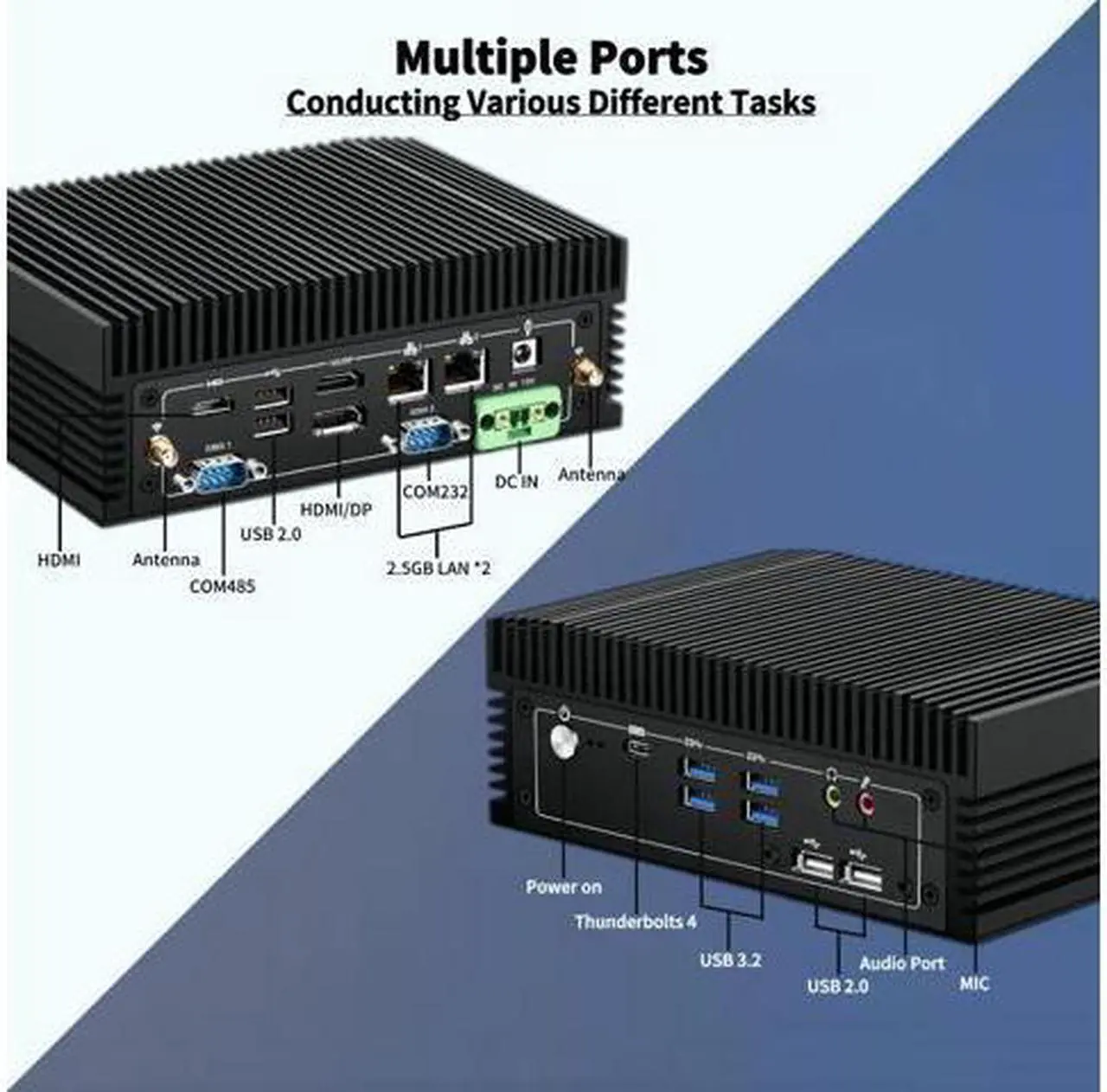 Alt view image 2 of 7 - NEOSMAY Micro Firewall Appliance,12th Gen Core i7-1260P,16GB RAM 512GB NVME SSD,MINI PC,Soft Router,WiFi 6,BT 5.2,Thunderbolt 4,Dual 2.5Gbe LAN,Type-C/DP/HDMIx2,COMx2,USBx8(USB3.2x4),VESA mount