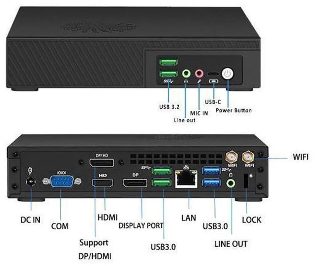 Alt view image 2 of 5 - NEOSMAY All in one Mini PC Core i5-11400T CPU(upto 3.7GHz),16GB DDR4 RAM 512GB NVME SSD,Gaming/Home/Office/Business,WiFi 6 Bluetooth 5.2 Support Auto Power On,4K Triple Displays,VESA