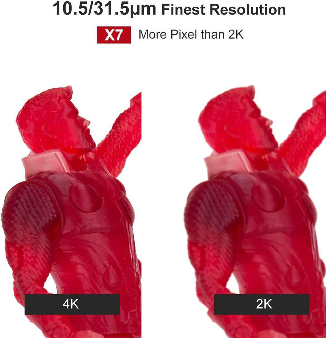 Alt view image 3 of 7 - Resin 3D Printer, Longer Orange 4K 3D Printer, Photocuring 3D Printers Resin Printer with 5.5" 4K Monochrome Screen, Parallel LED Lighting, 4.72"x2.68"x7.48" Large Printing Size