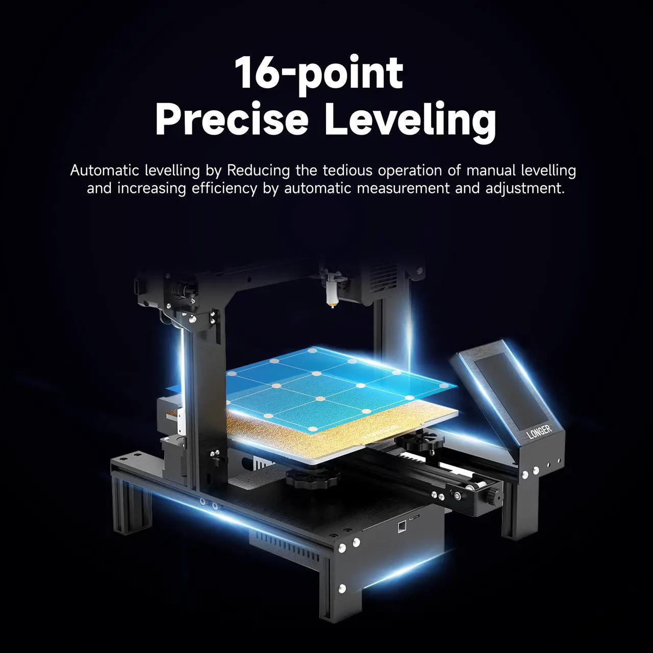 Alt view image 2 of 7 - Longer LK4 X 3D Printer with 3D Touch Auto-Levelling 95% Pre-Assembled Silent Open Source Motherboard, Dual Blower Kit, PEI Bed Plate, Printing Size 8.7x8.7x9.8 inch for DIY Home School Printing
