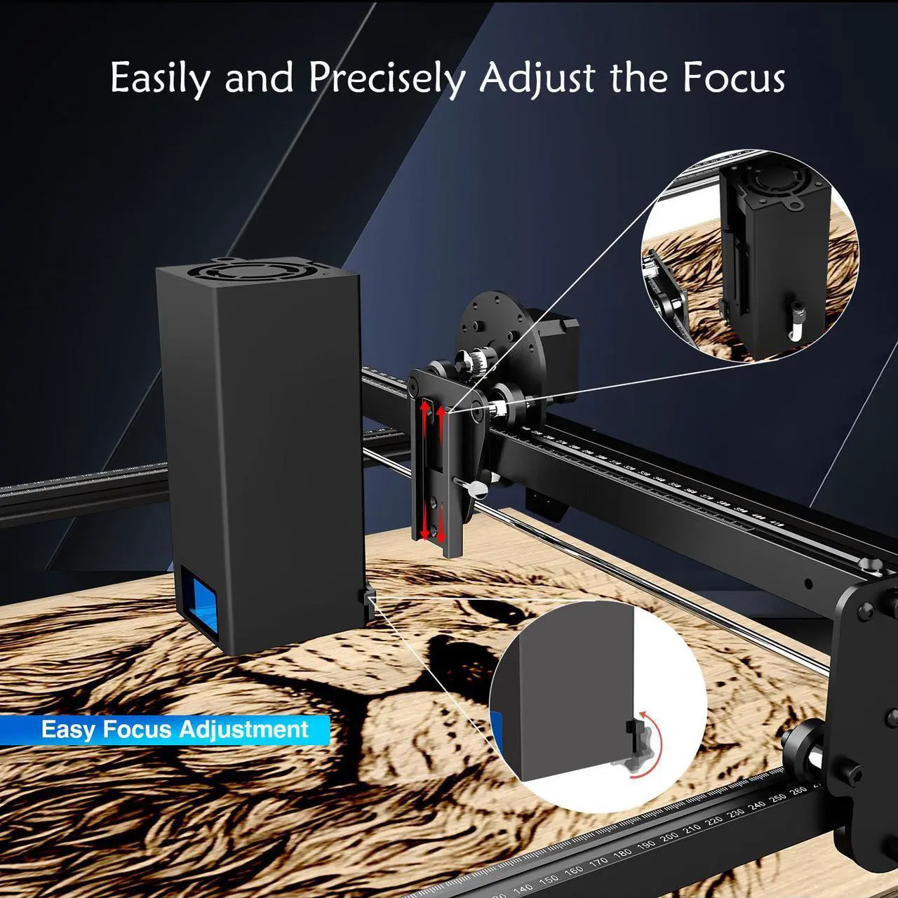 Alt view image 6 of 7 - REFURBI Longer RAY5 Laser Engraver 130W, Higher Accuracy Laser Engraver 20W Output Power, 3.5"Touch Screen APP Offline Control, DIY Engraver Tool for Metal/Glass/Wood, Cutting Area 14.7"x14.7"