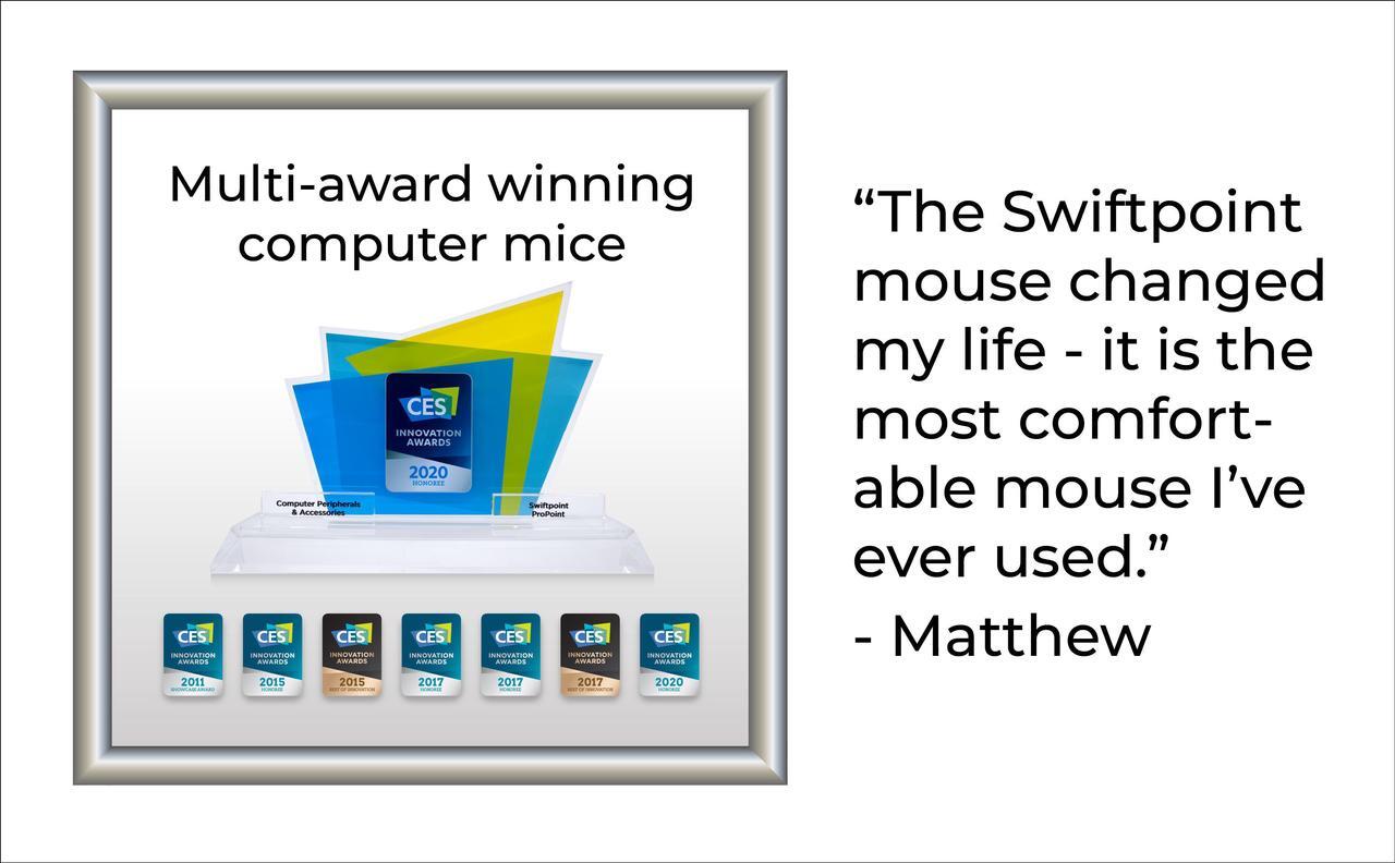 Alt view image 7 of 7 - Swiftpoint ProPoint Wireless Ergonomic Mouse & Presentation Clicker with Health Software, Vertical Pen Grip, Virtual Laser Pointer & Spotlight, Compatible with iPad & includes iOS App, black/gray