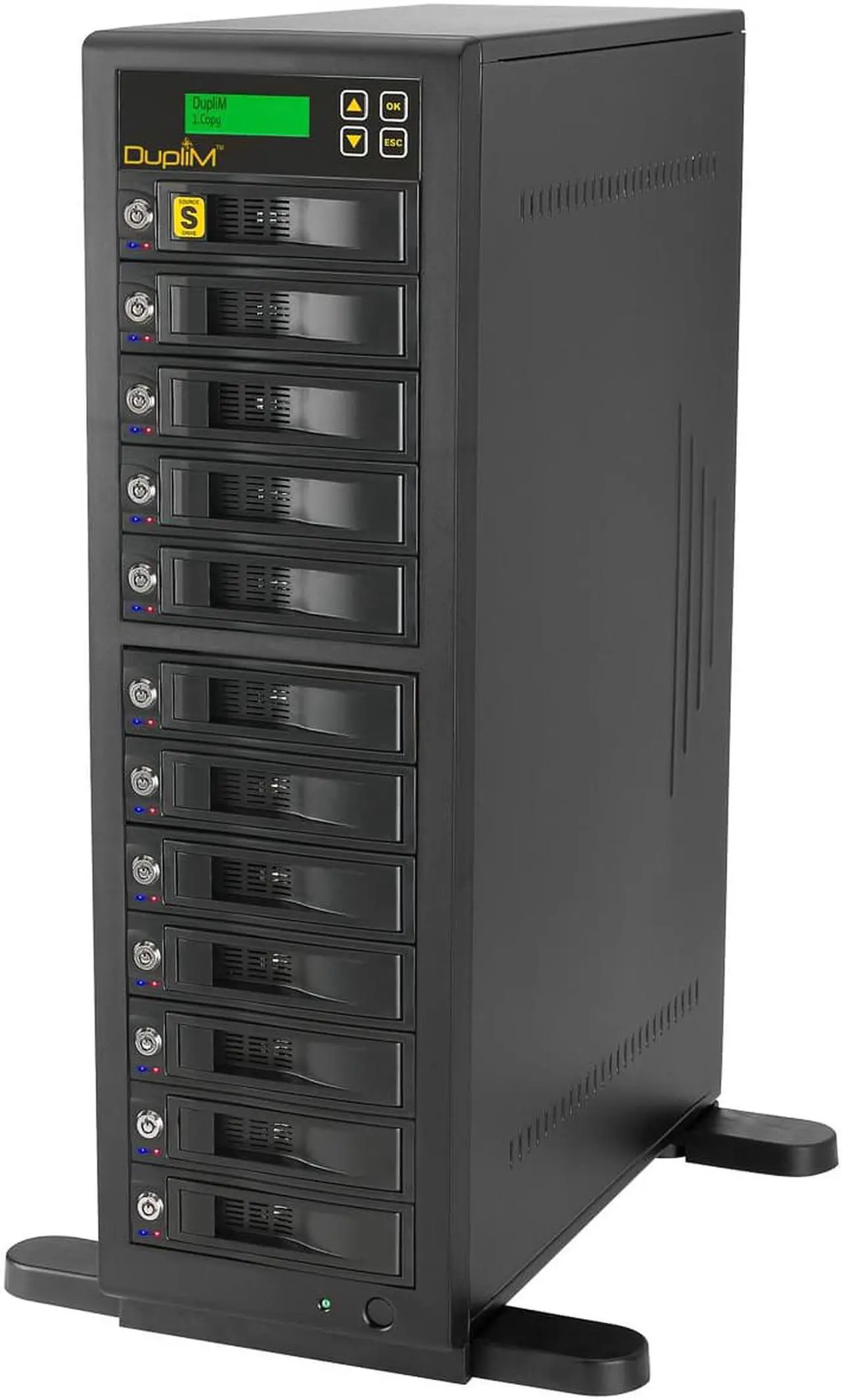 Alt view image 2 of 7 - DupliM Inc 1:11 SSD HDD SATA Duplicator and Hard Disk Drive Sanitizer Copy Tower Burner